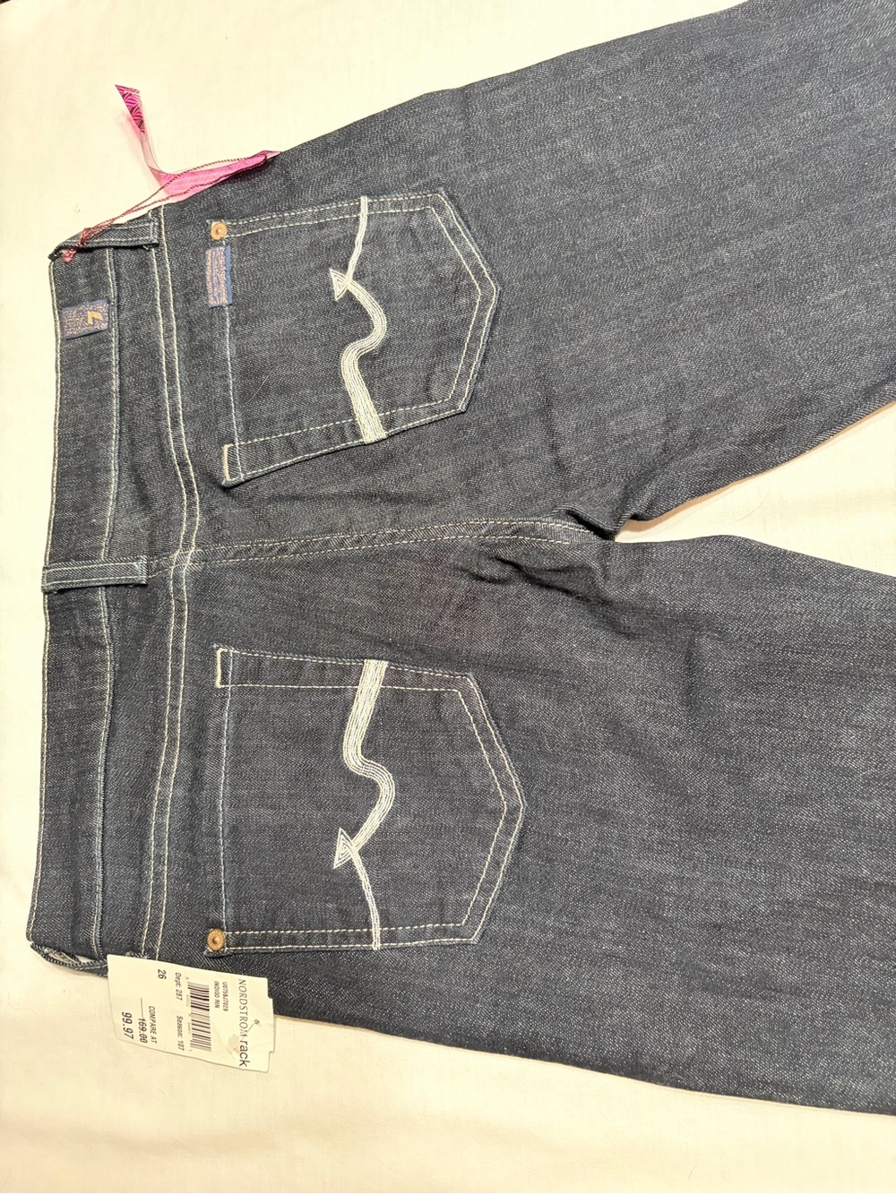 7 For All Mankind Bootcut Women’s Dark Blue Denim Jeans - Classic 5 Pocket NWT - Picture 3 of 10